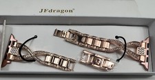 JF Dragon Smart Watch Bands Luxury Edition Rose Gold Crystal Rhinestones Glam