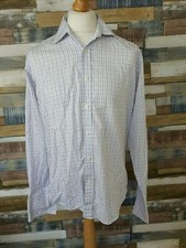 Van Heusen Mens Purple Check Long Sleeved Shirt Size Chest 44 Collar 15 1/2