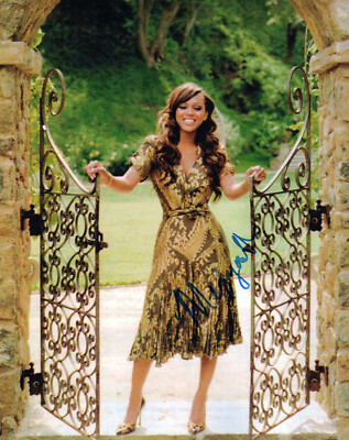 meagan good gold dress glamour shot autographed photo signed 8x10 #6 Blue dress
