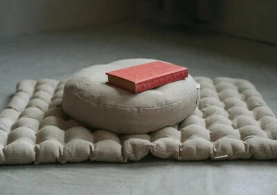 HEMPORGANICLIFE Meditation Set Zafu & Zabuton Buckwheat hulls Meditation pillow cushion Linen