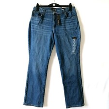 NWT Lee Womens Blue Relaxed Fit Straight Leg Mid Rise Denim Jeans Size 16 M