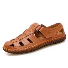Sandalias de verano para hombre zapatos de playa de ocio sandalias huecas transpirables de cuero