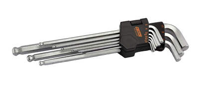 9-TEILIGES EXTRA LANGES KUGELENDE INBUS-/SECHSKANTSCHLÜSSEL-SET VON CUSTOR TOOLS