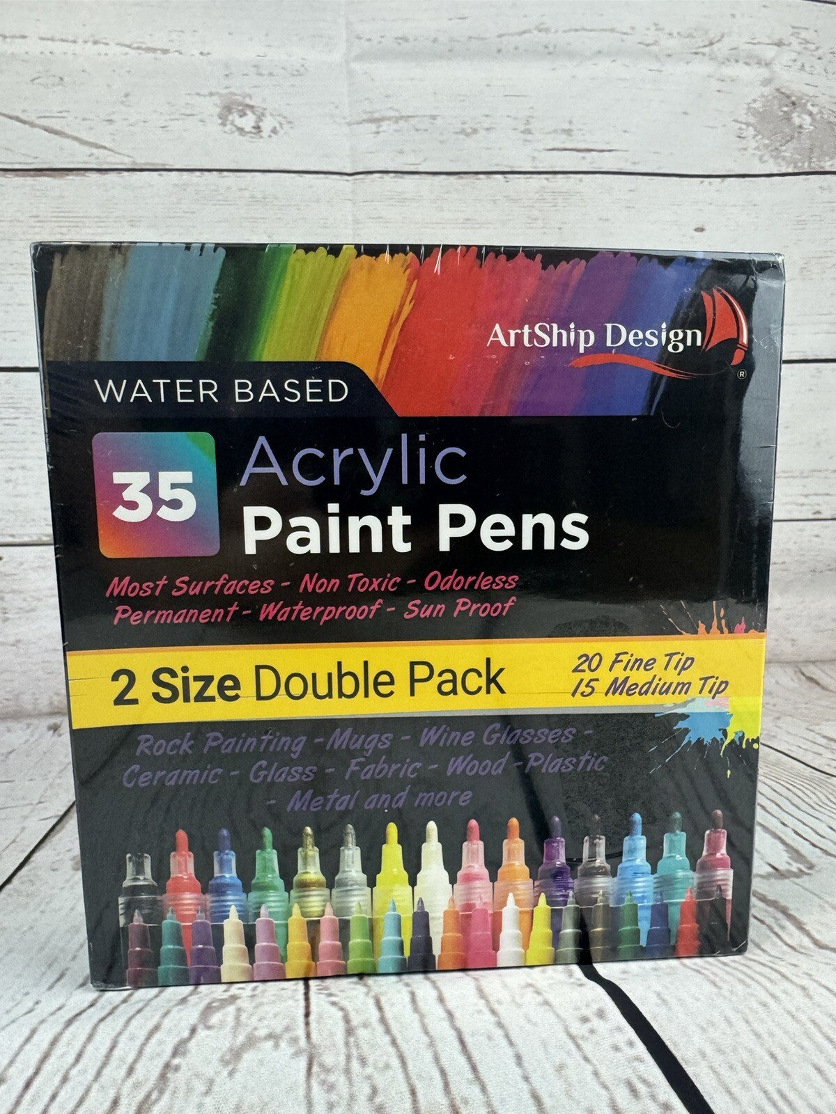 ArtShip Design Acrylic Paint Pens 35 Pack Extra Fine & Medium Tips