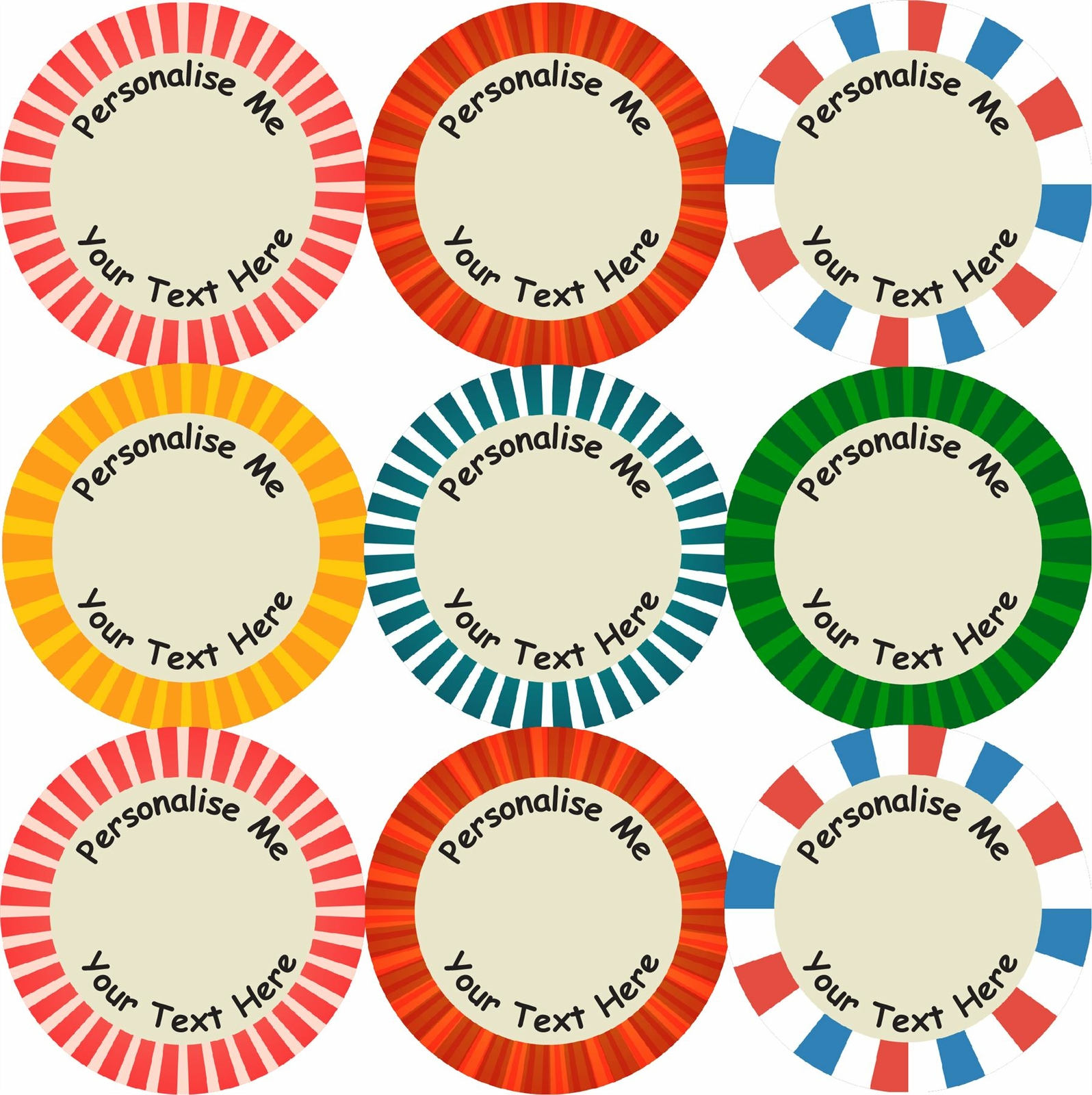 144 Personalised Rock Candy 30mm Glossy Reward Stickers