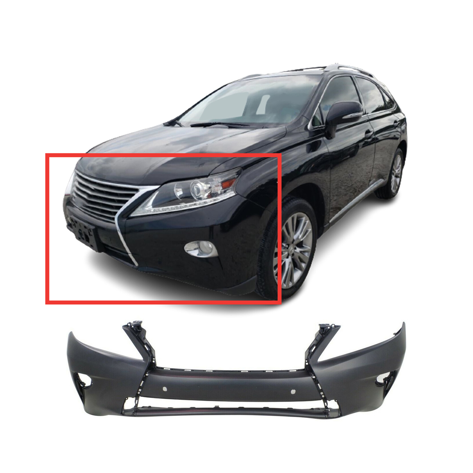 Front Bumper Cover for 20132015 Lexus RX350 RX450h Japan Built w/Park