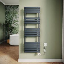 Electric Towel Rail Radiator Wifi Timer Wall Mounted Flat Panel Anthracite Rads