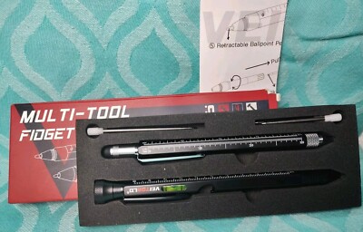 Veitorlo 2 Pc Black Fidget Pen Toy Sensory Tool Set Fidgeting Game for Adults