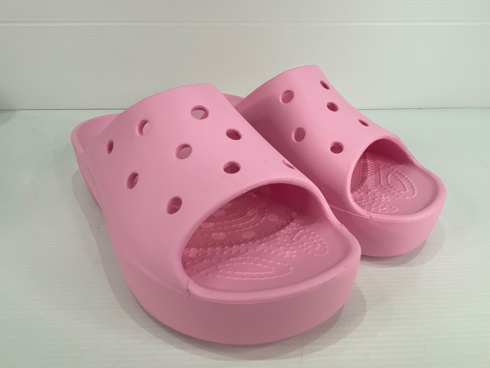 Crocs Womens Pink Classic Platform Slide Sandals Size 6