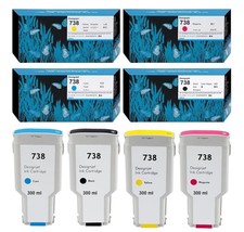Compatible HP 738 DesignJet Ink Cartridges 300ml Pack of 4 NEW