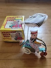 Vintage Tin Tricycle With Bell MS 710 Wind Up Toy w/ Original Box  Key Wind-up
