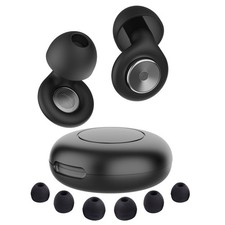 Sleep Ear Plugs Silicone Reusable 50dB Noise Reduction 4 Sizes Black