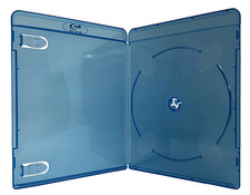 400x Premium Slim Blu-Ray Single Cases 7mm Lot Polypropylene Clear Blue