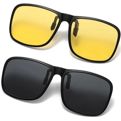 Polarized Clip On Sunglasses Anti-Glare Flip Up Sunglasses for Driving Travel