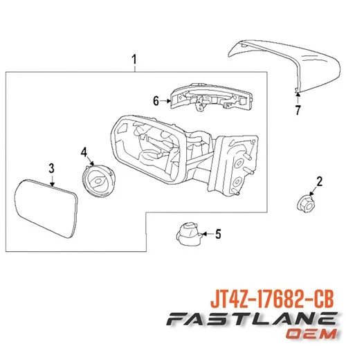 2015-2018 FORD EDGE RIGHT OUTSIDE REAR VIEW MIRROR ASSY NEW OEM JT4Z-17682-CB