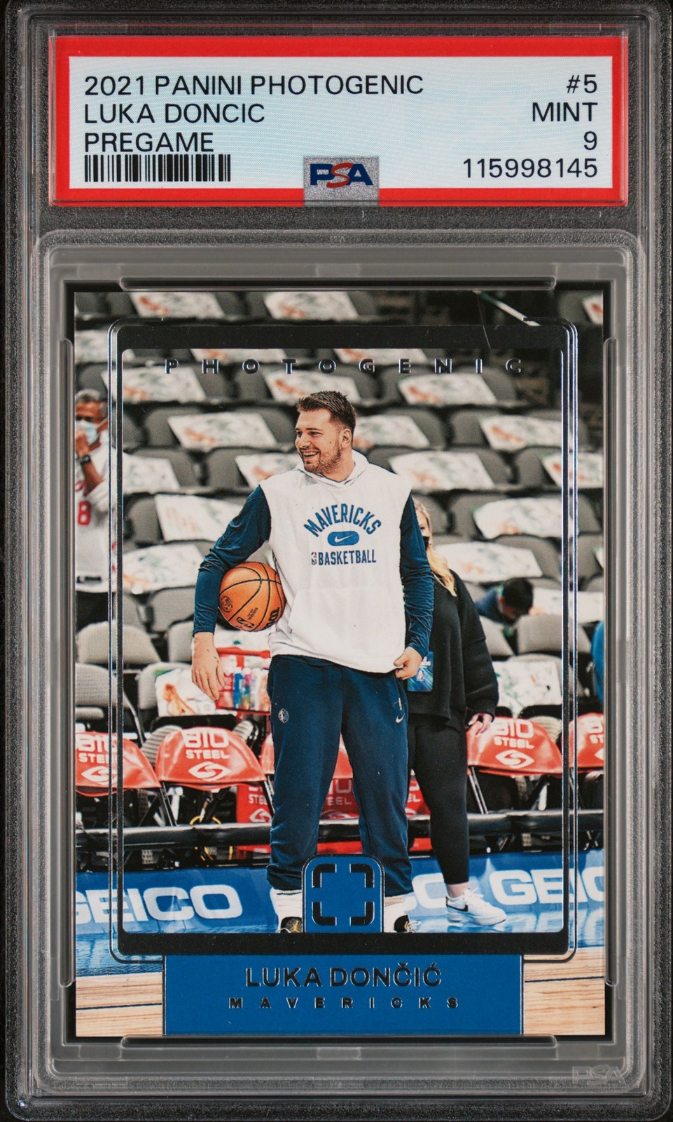 2021 PANINI PHOTOGENIC PREGAME #5 LUKA DONCIC PSA 9