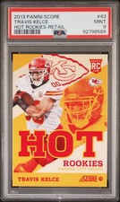 2013 PANINI SCORE - TRAVIS KELCE - HOT ROOKIES-RETAIL # 43 (RC) PSA 9 **POP-93**