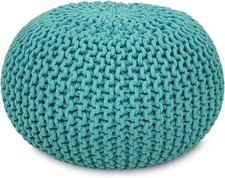 Sitzpouf Strickhocker Pouf Ø45 H30cm Bodenkissen Indoor Baumwolle nachhaltig rec