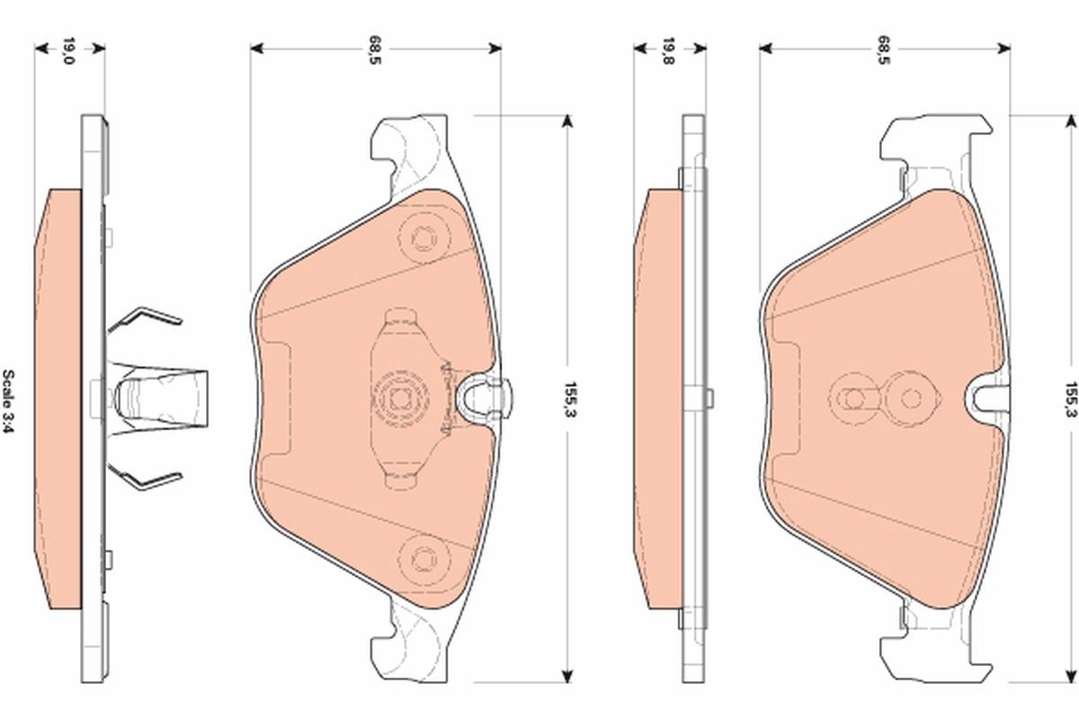 Plaquettes de frein TRW GDB1854 anti-usure prématurée pour disques de frein BMW