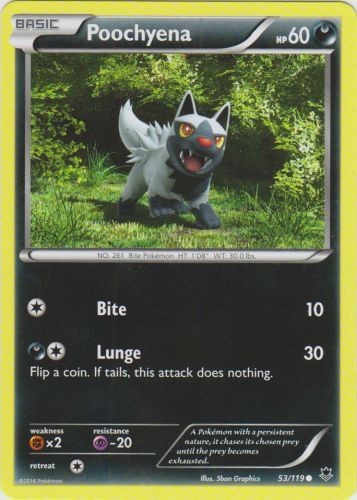 Poochyena - 53/119 - Common - Lightly Played
