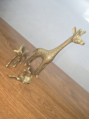 Brass Giraffe Figurines Set of 3