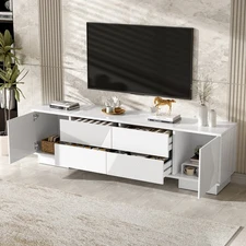 TV Stand for TV up to 75'' Entertainment Center w/ 4 Drawers & Storage Cabinets