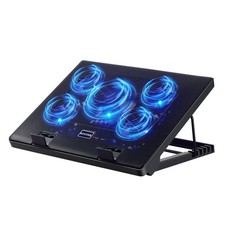 Laptop Cooling Pad, Laptop Cooler with 5 Quiet Fans for 12"-17" Computer PC N...