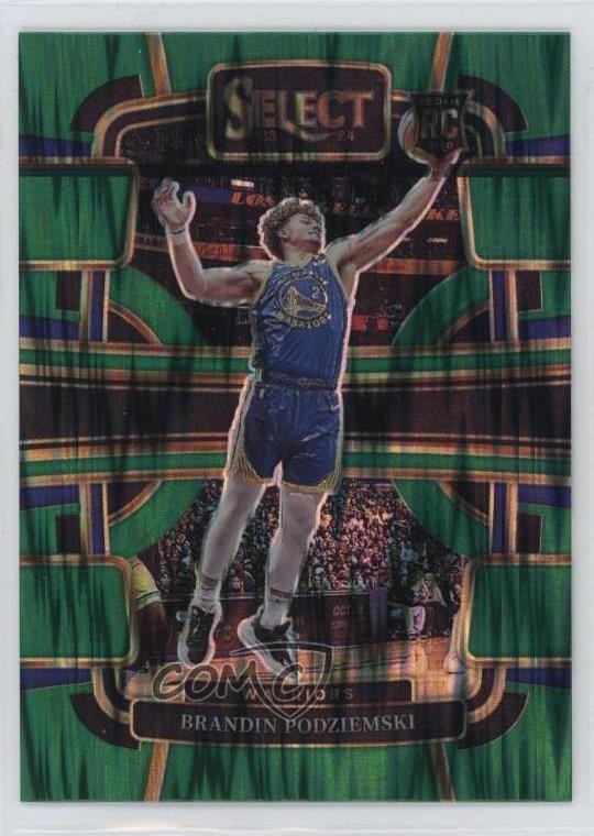 2023-24 Panini Select Concourse Green Shock Prizm Brandin Podziemski #93 07sf