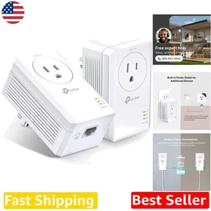 AV1000 Powerline Ethernet Adapter Kit - Gigabit, Passthrough Outlet, Secure W...
