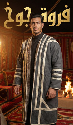 Embroide Men Farwa Bisht Long Royalist Jacket New 2026 فروة جوخ ''FAST SHIPPING''