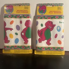 2 Vintage 1993 Barney Wall Boarder The Lyons Group 5 Yards Kids Room Decor
