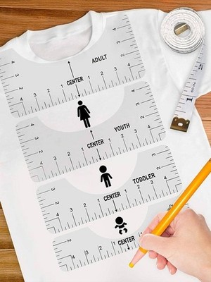 4 T-Shirt Lineal Führung Set-Vinyl Ausrichtung Zentrierwerkzeug für Hitze Presse & Cricut