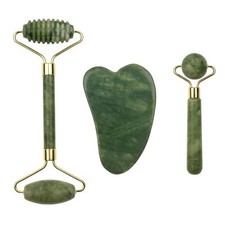 Jade Roller and Gua Sha Set Facial Massage Tools Face Neck Skincare