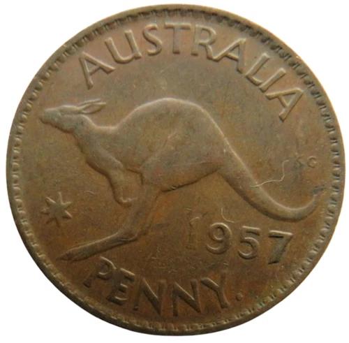1957 Australia Penny — photo from the most recent tracked eBay sale