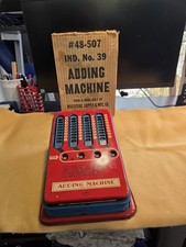 Vintage 40s Wolverine Manual Toy Hand Adding Tin Metal Calculator