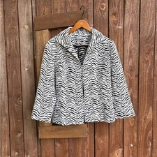 Chico  s Traveler  s Collection Zebra Print Long Sleeve Jacket Size Med