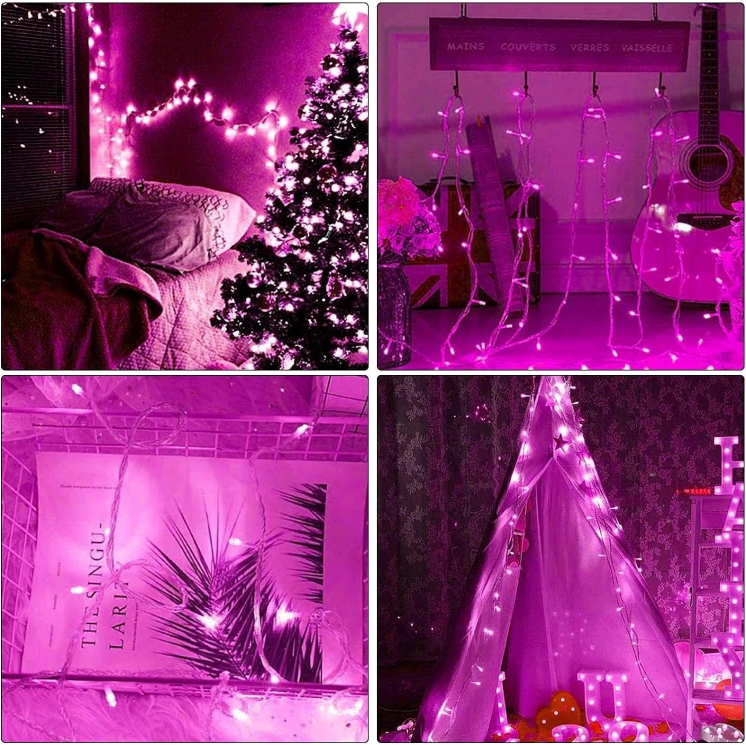 Waterproof 100 Led Pink Lights for Outdoor Decor, Garden Lights Outdoor Lighted