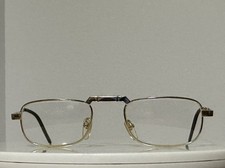 Vintage Crystal 18KGP Gold Fold Up Frame Reading Glasses With Case