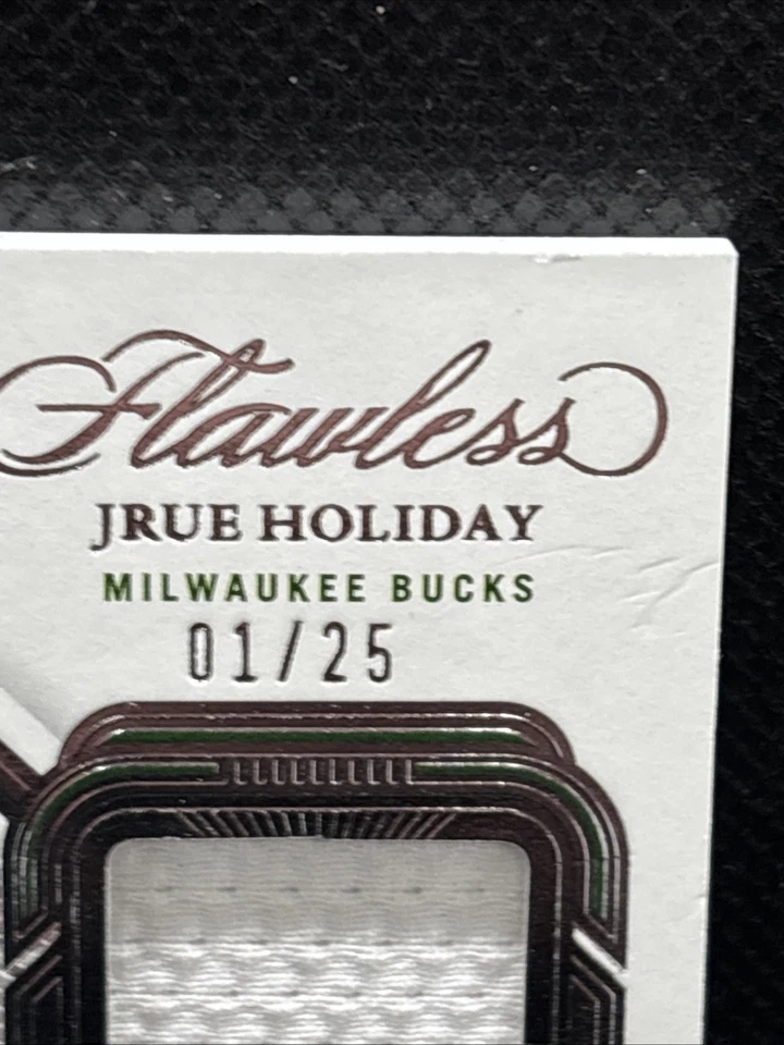 Parche Panini 2022-23 impecable Auto Jrue vacaciones 1/25 juego usado parche autógrafo Foto 2 de 3