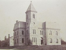 1870's Newton Theological Seminary buildings cdv from VP Hamlin family album