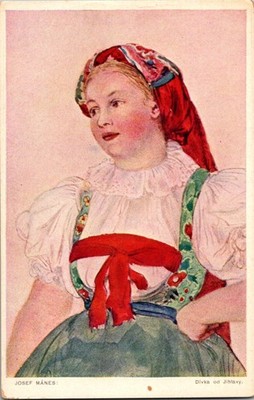 Divka Od Jihlavy Josef Manes Vintage Postcard TP18
