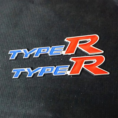 2x Blue Chrome Red TYPE-R Silver Metal Sticker Badge Decal Emblem Sports Car AWD