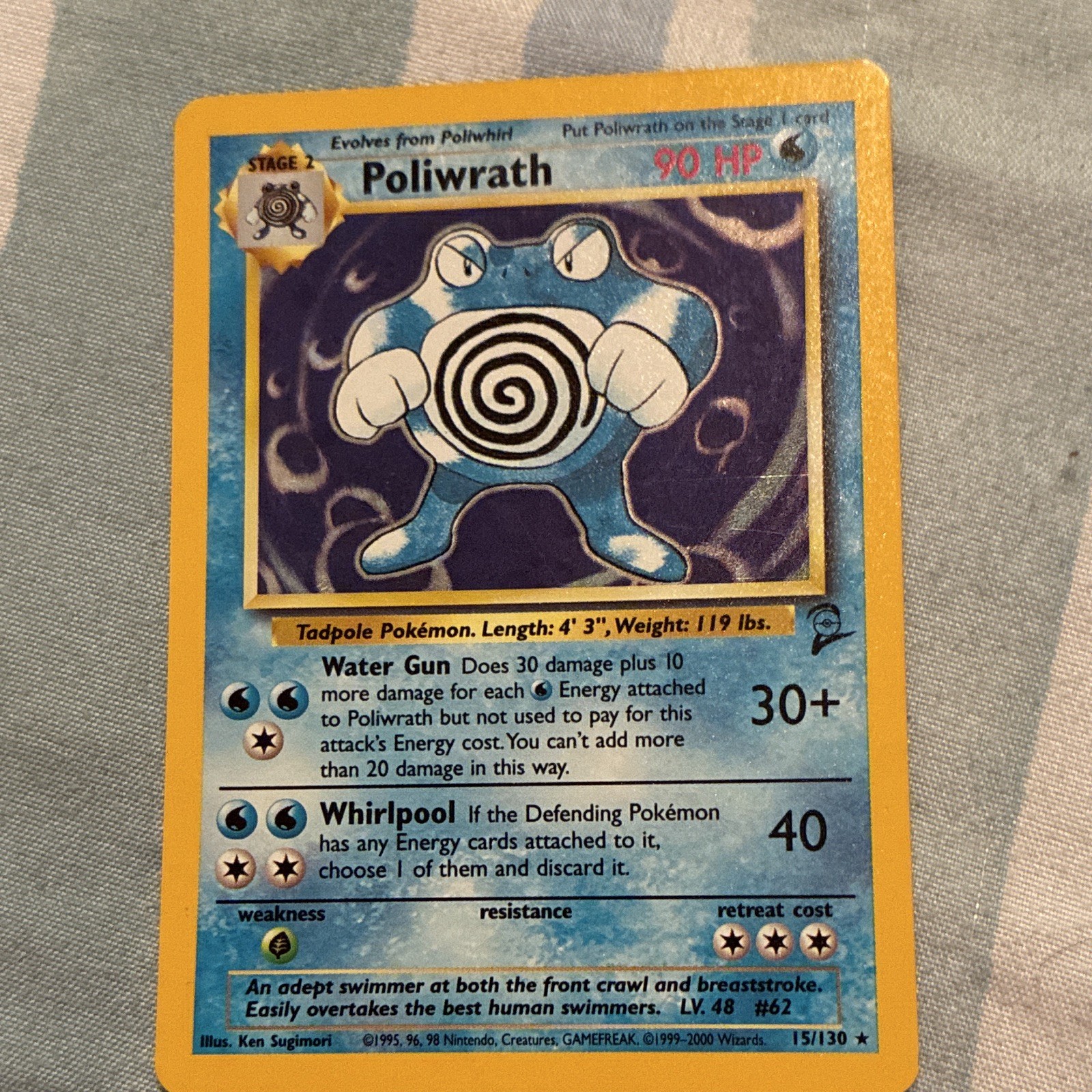 Wizards of the Coast Pokémon TCG Poliwrath 15/130 Base Set 2 Holo Rare Unlimited