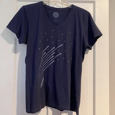 New with Tags Life is Good Women's L Vee Crusher Classic Fit Shooting Stars