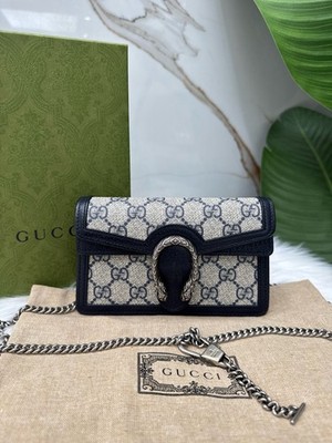 Gucci Dionysus Supermini Chain Bag GG Supreme Canvas Shoulder Bag [Duties Paid]