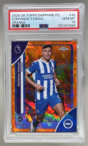 7669 Stefanos Tzimas 2026 Topps Chrome Sapphire Orange Refractor RC /25 PSA 10