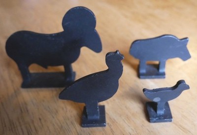 1/10 Scale Airgun Silhouettes, Ram, Pig, Turkey, Chicken (one each, 1/8'' thick)