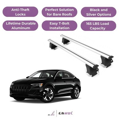 ERKUL Roof Rack Crossbars For AUDI E-TRON SPORTBACK 2020-2023 Naked Roof