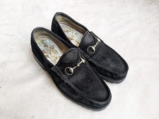Gucci Horsebit Loafers Black Men 9.5 D Suede Leather Dress Shoes Snafflebit