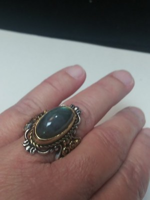 Carolyn Pollack Relios Sterling Silver & Brass Oval Labradorite Statement Ring